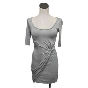 ALLSAINTS Womens 2 Gray Twist Front Bodycon Dress Fitted Mini Stretch Casual